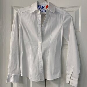 New York & Company Classic White Button-Down Shirt